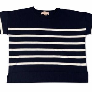 Philosophy Republic Clothing Navy & White Striped Knit Sweater Top Size L